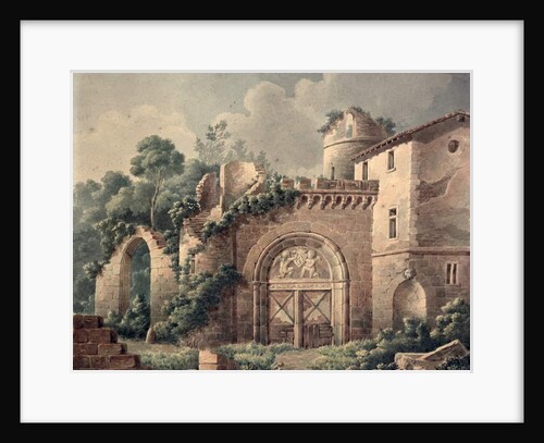 A Ruined Castle, c.1820 by French School