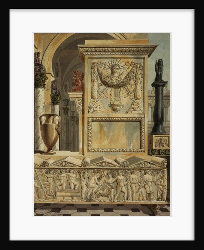 A Classical Capriccio with a Sarcophagus by Charles Percier