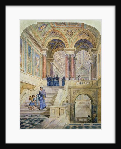 Design for the staircase of Leeds Town Hall, 1853-58 by Cuthbert Brodrick