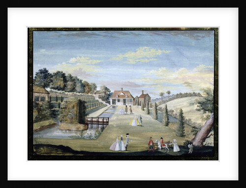 A Formal Water Garden with Terraces, Water Parterres and Parading Figures, c.1730 by German School