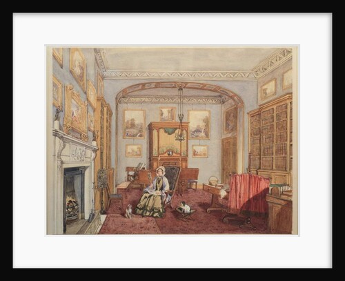 Library - Music Room with the Northwick Bacchus and Ariadne after Titian, c.1830 by English School