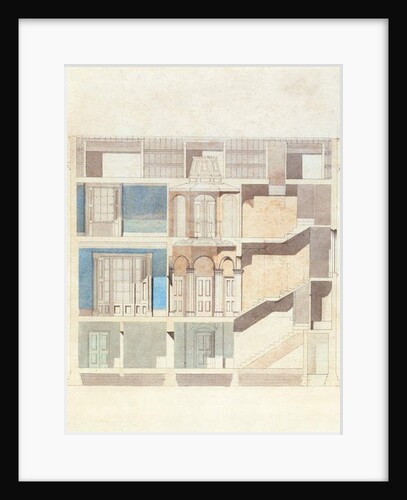 A cross section design for a classical town house interior, c.1840 by English School