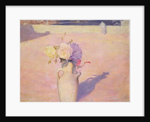 Flowers in a Vase against a background of Mustapha, Algiers, 1891 by Charles Edward Conder