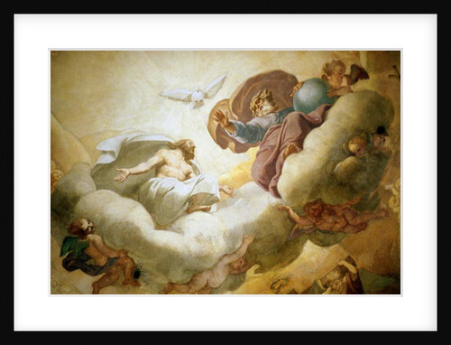 Detail of the painting of the interior of the dome depicting the Holy Trinity, 1663-65 by Pierre Mignard