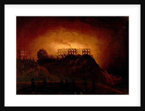 Nottingham Castle on Fire, 10 October 1831, mid-19th century by Henry Dawson