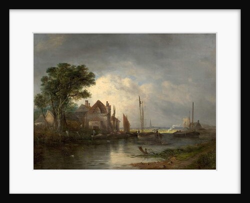 River Scene with Boats, 19th century by William Henry Crome