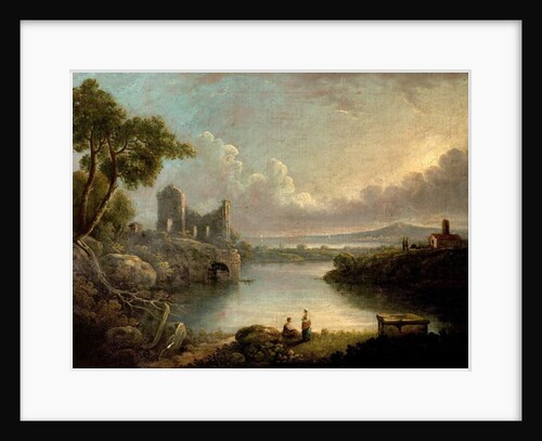 River Scene with Sea and Classical Ruins by Richard (after) Wilson
