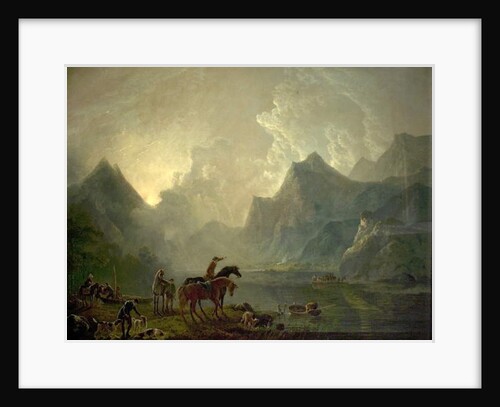 Llanberis Lake and Dolbadarn Castle, North Wales, 1777 by George the Elder Barret