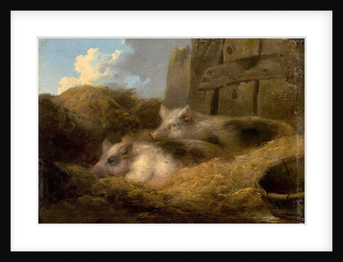 Two Pigs in Straw by George Morland