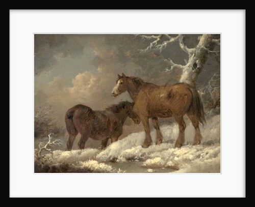 Two Horses in the Snow by George Morland