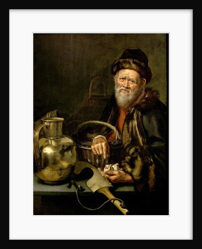 An Old Man with Broken Eggs by William van (attr.to) Odekerken