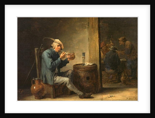 Peasant Smoking in an Interior, c.1650 by David the Younger Teniers