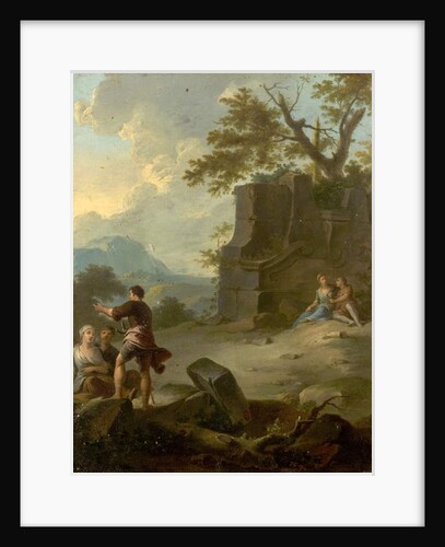 Landscape with Figures and Ruins by Franz Ferg