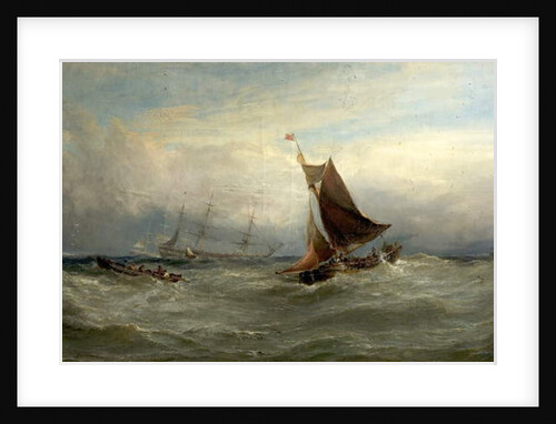 Boats in a Gale off Ostend, Belgium, 1875 by Edwin Hayes