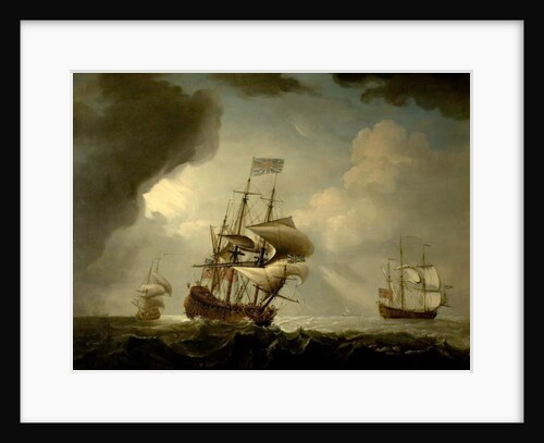 Three English Men-of-War Getting Underway in a Fresh Breeze by Peter Monamy