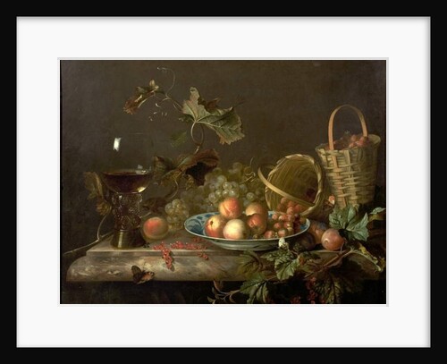 Fruit Piece with Wine Glass, 1692 by Barend or Bernardus van der Meer