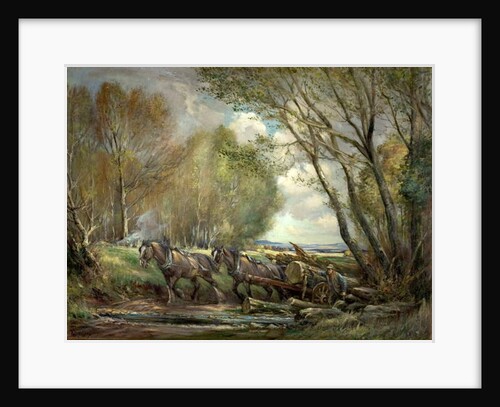 Hauling Timber, Stirlingshire, Scotland by Henry Morley