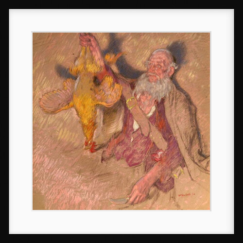 Study of a Man Holding a Cock for 'Highland Raiders', 1918 by William Shackleton