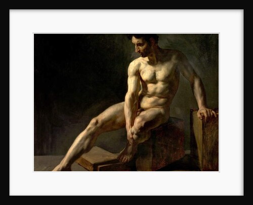Seated Male Nude by Jean-Baptiste Edouard Detaille