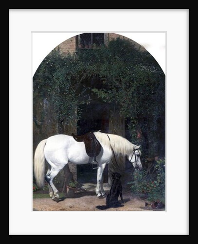 White Horse and Retriever by Alfred Hichens Corbould