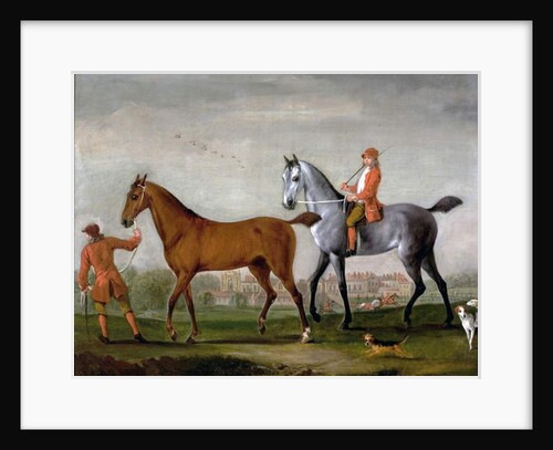 Two Racehorses with Grooms and Hounds in the Park at Newstead Abbey, Nottinghamshire, 1724 by Peter Tillemans