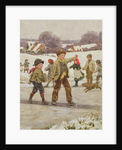 Children Sliding on a Pond by Alice Clausen