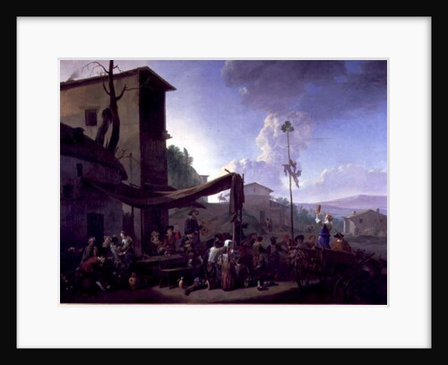 Village Scene with Peasants Merrymaking by Johannes Lingelbach