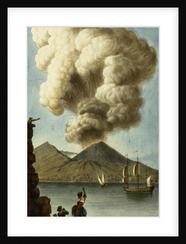 Vesuvius erupting by English School