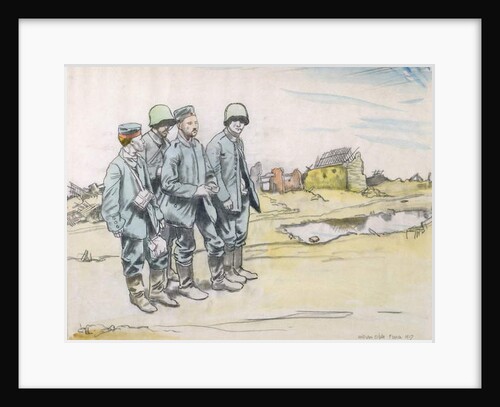 Four German Prisoners by a French Village, 1917 by William Orpen