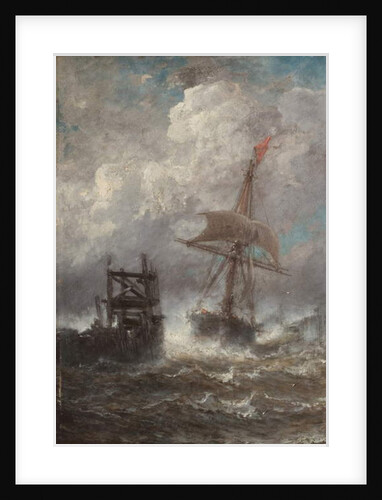 Seascape with Ship, 1870 by Jean Baptiste Henri Durand-Brager
