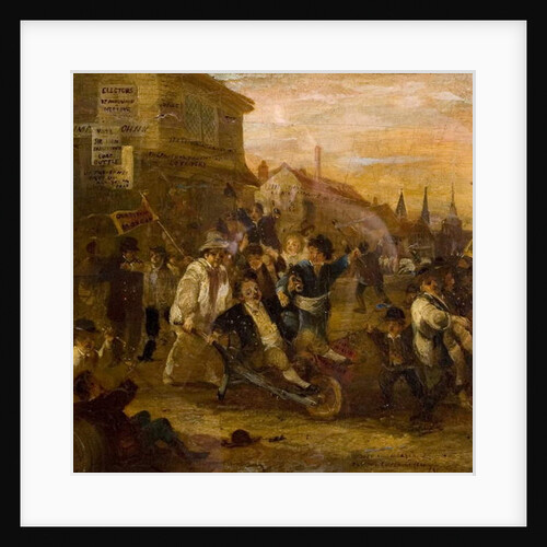 Election Riot at Coventry, 1861 by James (attr.to) Pollard