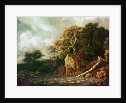 Landscape with a River by Jacob Isaaksz. or Isaacksz. van Ruisdael