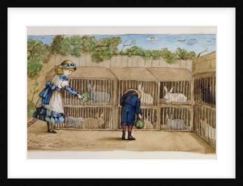 Feeding the Rabbits, 1883 by Rosa Petherick