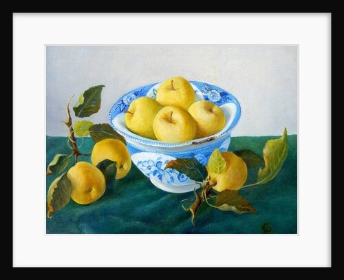 Apples in a Blue Bowl, 2014 by Cristiana Angelini