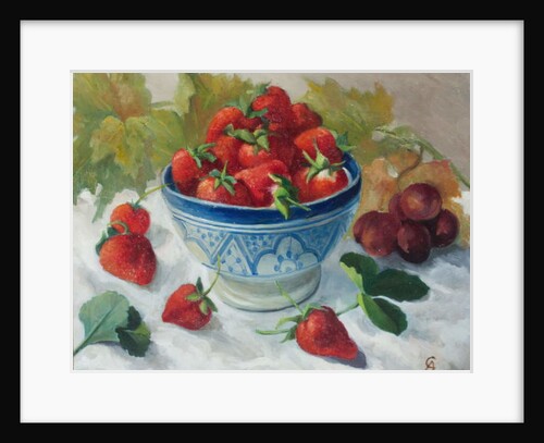 Strawberries in a Blue Bowl by Cristiana Angelini