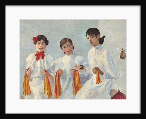 Trois jeunes Sevillanes - Painting by Auguste BREAL by Auguste Breal