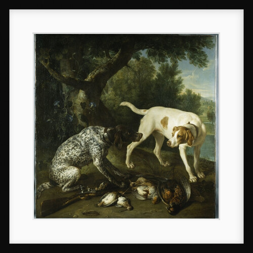 Two pointers belonging to the 3rd Earl of Burlington with dead game in a landscape, 1713 by Alexandre-Francois Desportes