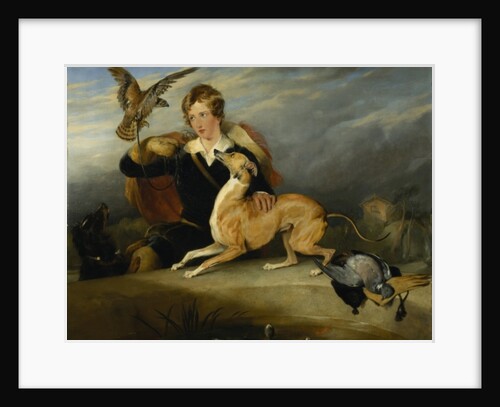 Richard Cavendish with 'Spot', the 6th Duke of Devonshire's Italian greyhound, c.1828 by Edwin Landseer