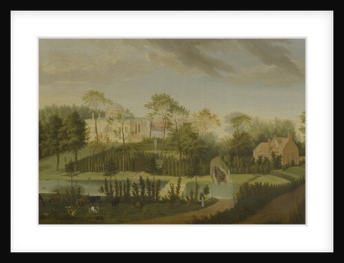 View of the terrace looking across the canal to the side of the villa, Chiswick Villa by Pieter Andreas Rysbrack
