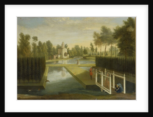 View towards the rear of the Bagnio from south of the upper river, Chiswick House by Pieter Andreas Rysbrack