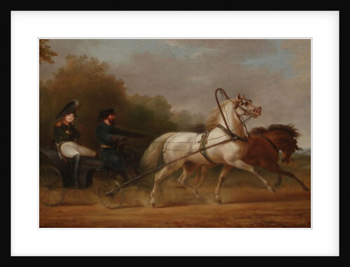 Tsar Alexander I driving a droschki by Alexander Ivanovich Sauerweid