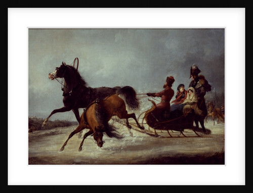 The Empress Elizabeth in a sledge by Alexander Ivanovich Sauerweid