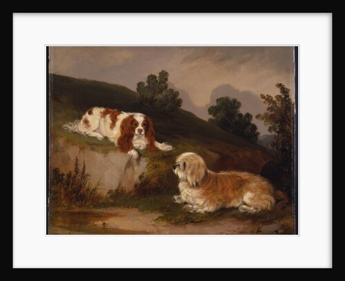 Landscape with spaniel and terrier, 1846 by William Pascoe