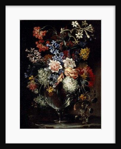 Flowers in a vase on a ledge, 17th century by Nicolas Baudesson