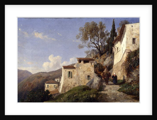 On the Genoa road, near Nice, 1842 by Francois Antoine Leon Fleury