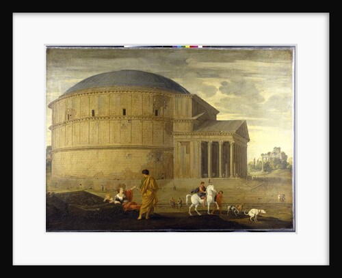 Capriccio view of the Pantheon with the temple of Vespasian by Jean Lemaire