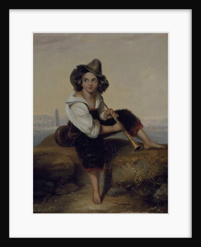 A peasant boy with a pipe, near the Flavian Aqueduct, c.1844 by Clara Montalba