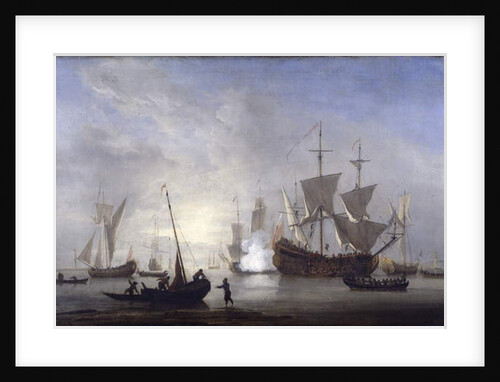 Shipping in a calm, c.1680 by Willem van de the Younger Velde