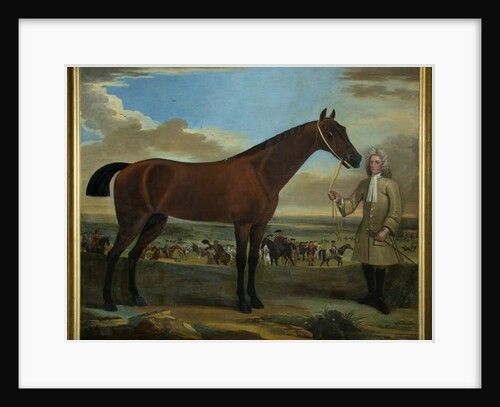 Scarr, a bay racehorse held by his trainer, A. Scottman, 1714 by John Wootton