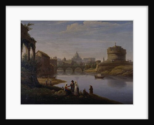 A View of St. Peter's with the Ponte and Castel Sant' Angelo, Rome, 1823 by William Cowen